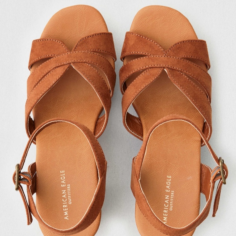 LAST 1 👡 VEGAN WOODEN PLATFORM SANDAL SHOES Sz 8 - Picture 3 of 7